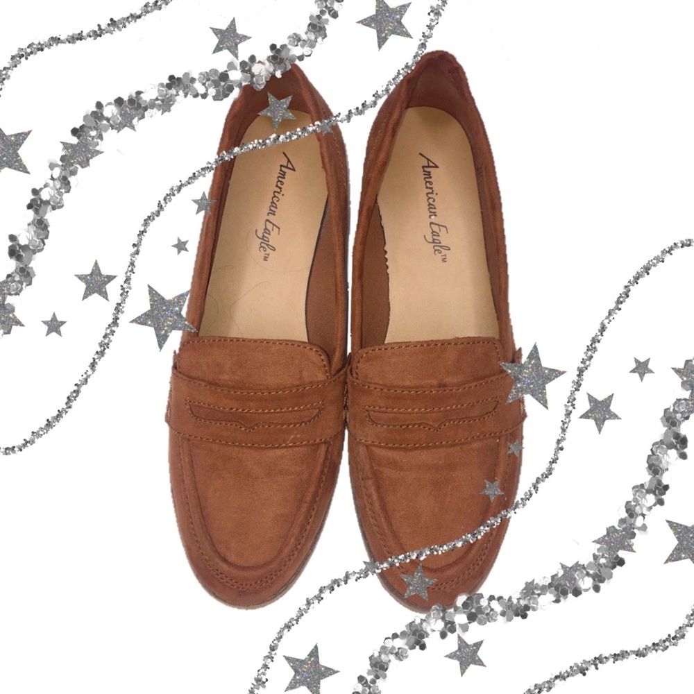American Eagle Suede Penny Loafers Flats Size 9